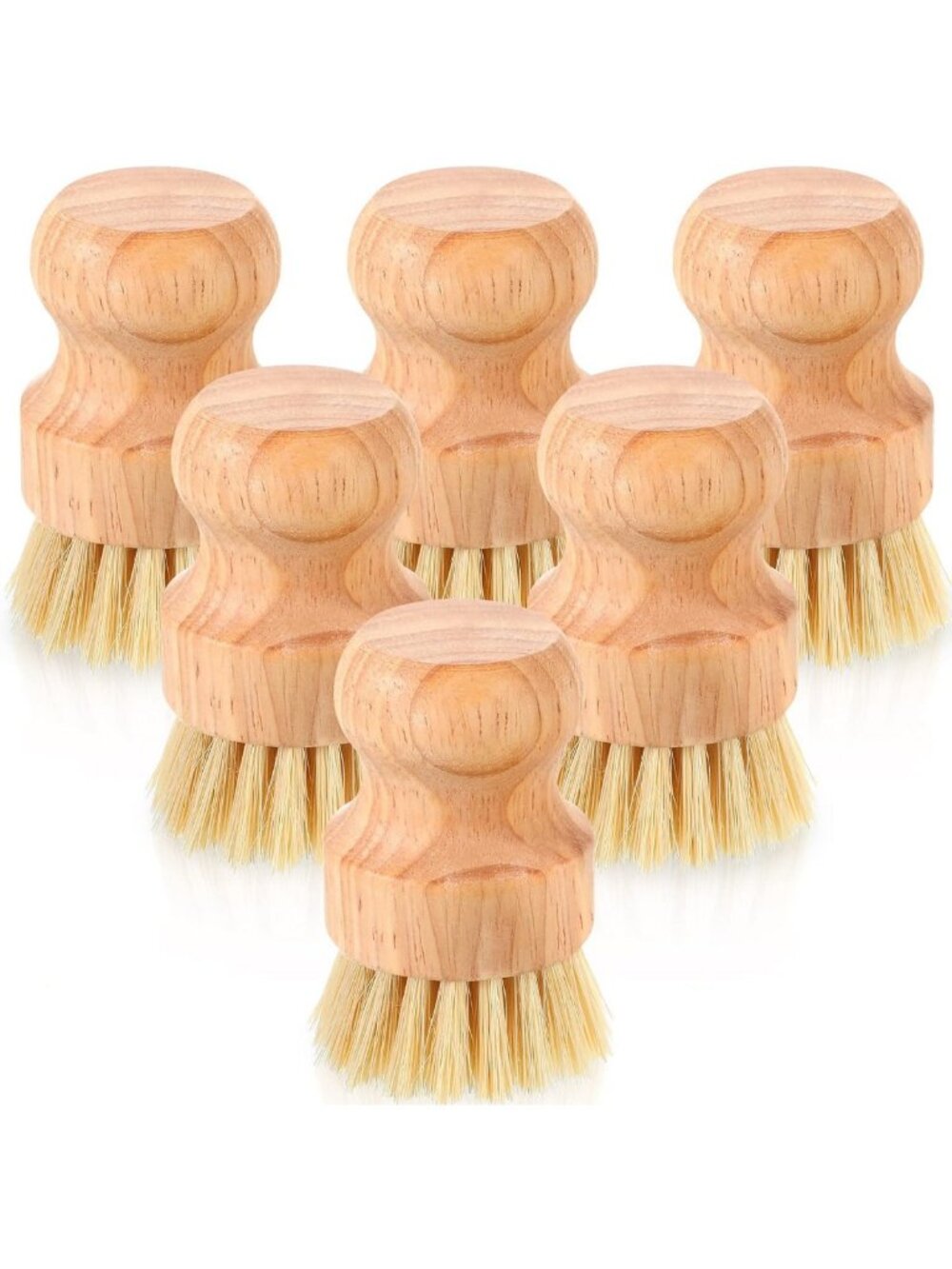 20-Pack Eco-Friendly Bamboo Dish Scrub Brushes - Durable Sisal Kitchen Cleaners